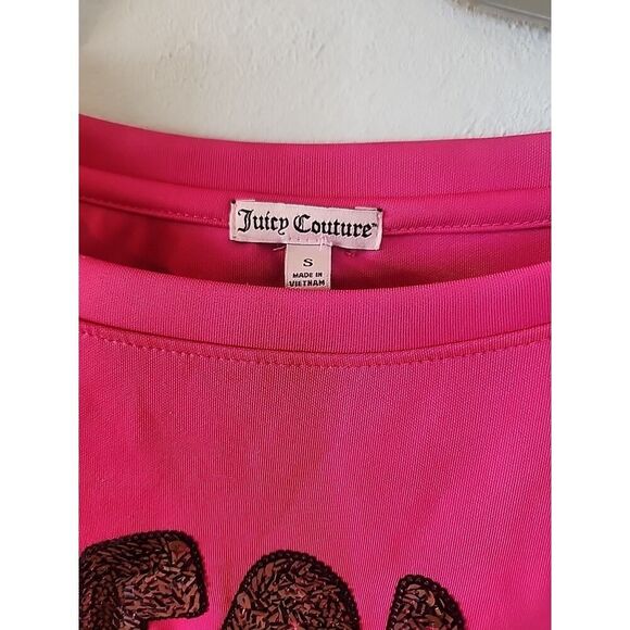 Juicy Couture Womens Small Pink Meow Sequined Pullover Top Sweatshirt Cat - Picture 3 of 4